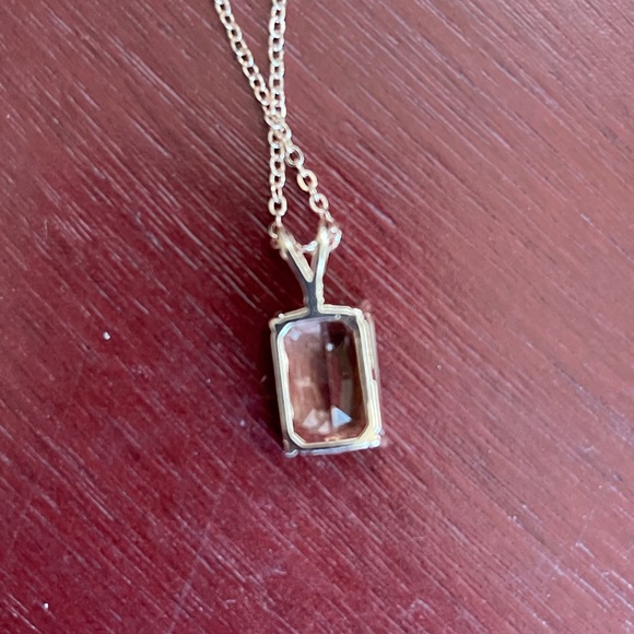 18k Rose gold plated morganite pendant - Picture 7 of 8